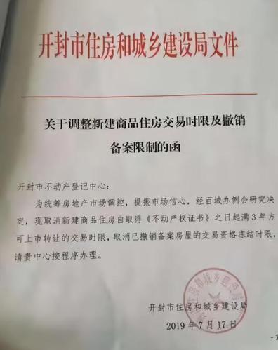 河南开封取消新房限售，会有城市跟进吗河南全面取消限购政策哪个大城市取消限购了